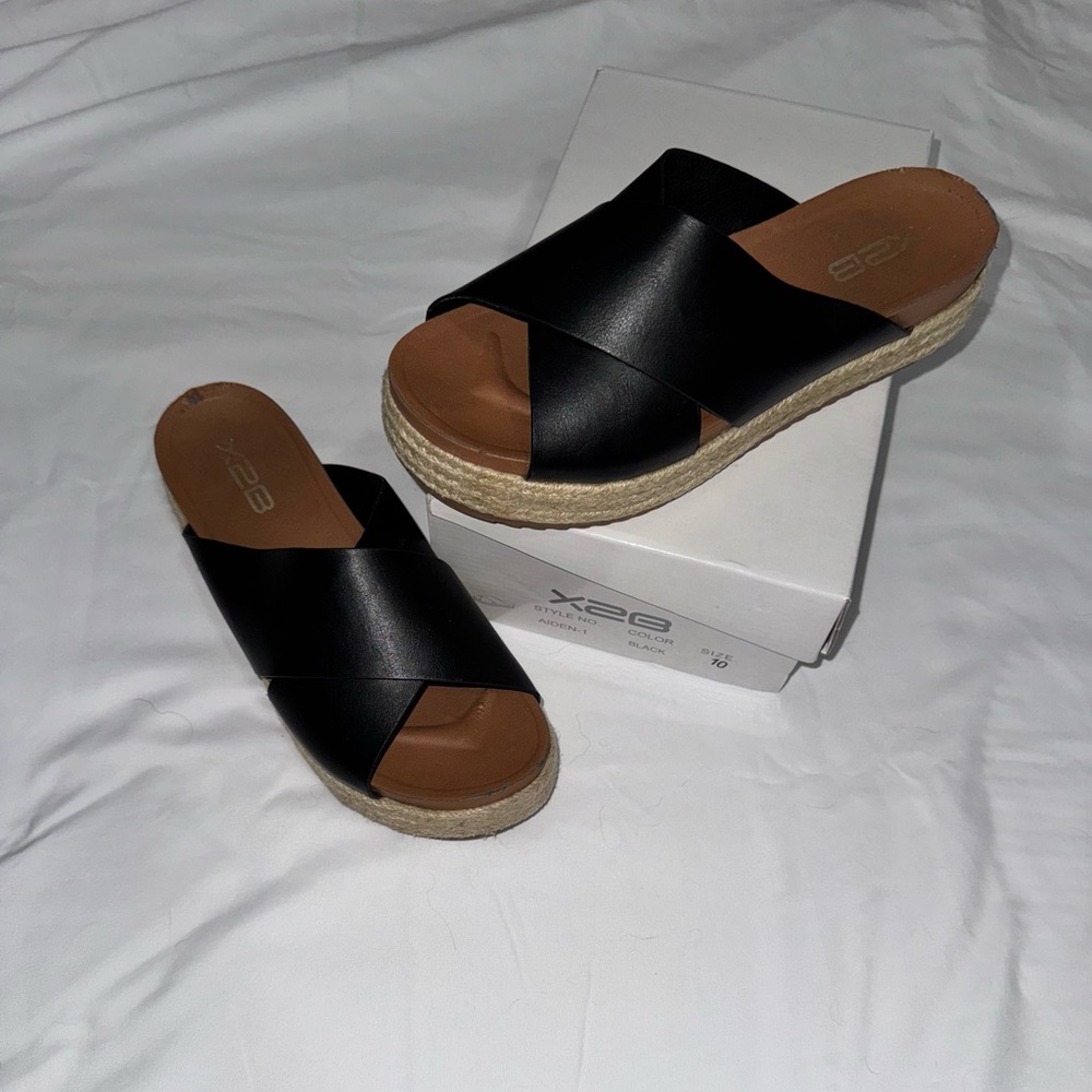 X2 Black and Brown Sandals: Modern Slip-On